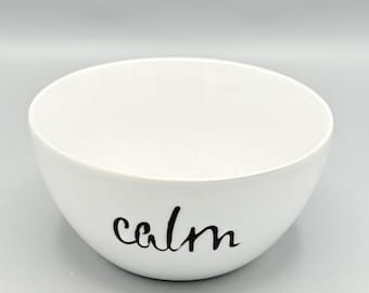 Custom Scented Soy Candle | 23oz | White Ceramic Calm Bowl | Minimalist Home Decor | Hand Curated | Assorted Bowls | Repurposed