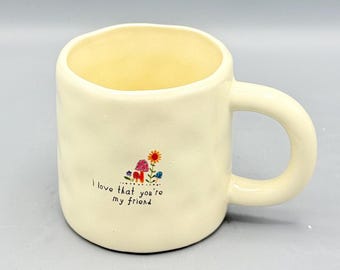 Custom Scented Soy Candle - 12oz - I Love That You're My Friend Mug, Floral Simple Gift - Natural Life - Mugs - Repurposed & Sustainable