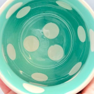 Custom Scented Soy Candle - 13oz - Katie Mandy Letter S Mug Teal Polka Dot Interior - Anthropologie - Mugs - Repurposed & Sustainable image 14