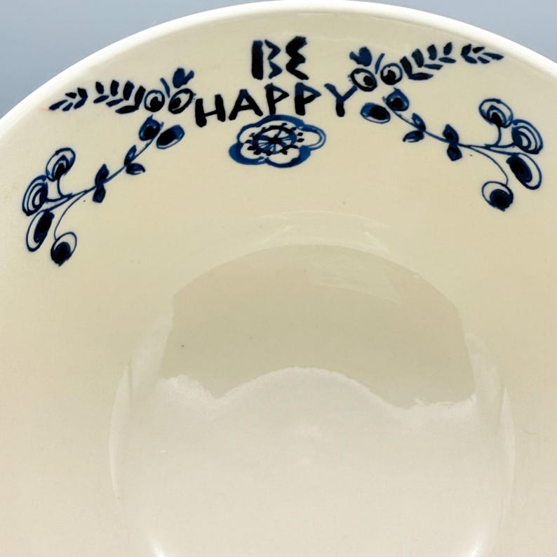 Scented Soy Candle - 25oz - Be Happy Blue Floral Bowl,Large Candles,Gift for Her - Anthropologie - Assorted Bowls - Repurposed & Sustainable bild 11