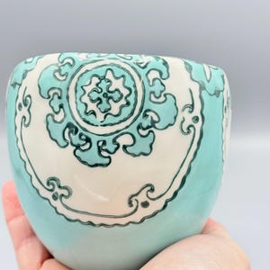 Custom Scented Soy Candle - 11oz - Gloriosa Mint Green Mandala Stoneware Mug - Anthropologie - Mugs - Repurposed & Sustainable image 9