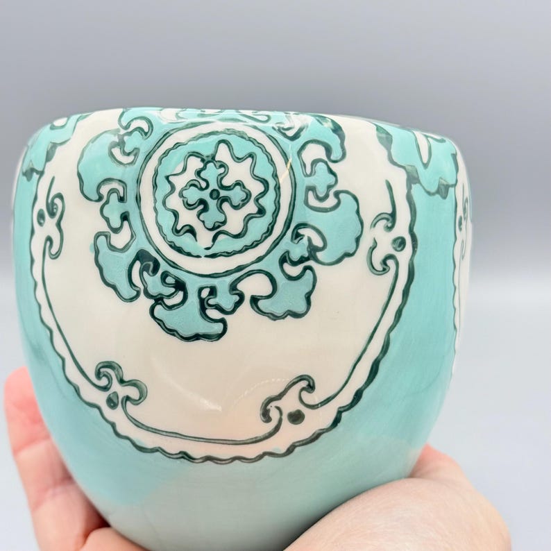 Custom Scented Soy Candle - 11oz - Gloriosa Mint Green Mandala Stoneware Mug - Anthropologie - Mugs - Repurposed & Sustainable image 9