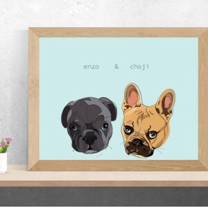 Digital, Two Pets, Custom Pet Portraits, Digital Custom Pet Portraits