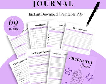 Cyfrowy dziennik i planer ciąży: noworodek, młoda mama (plik PDF do druku)