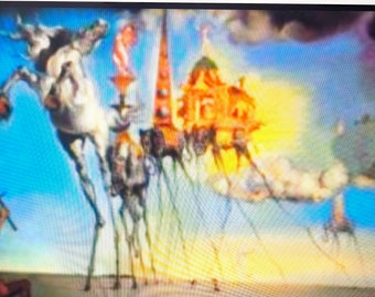 Par Salvador Dali. Le cheval qui précède la Tentation de Saint Antoine dans l'œuvre.