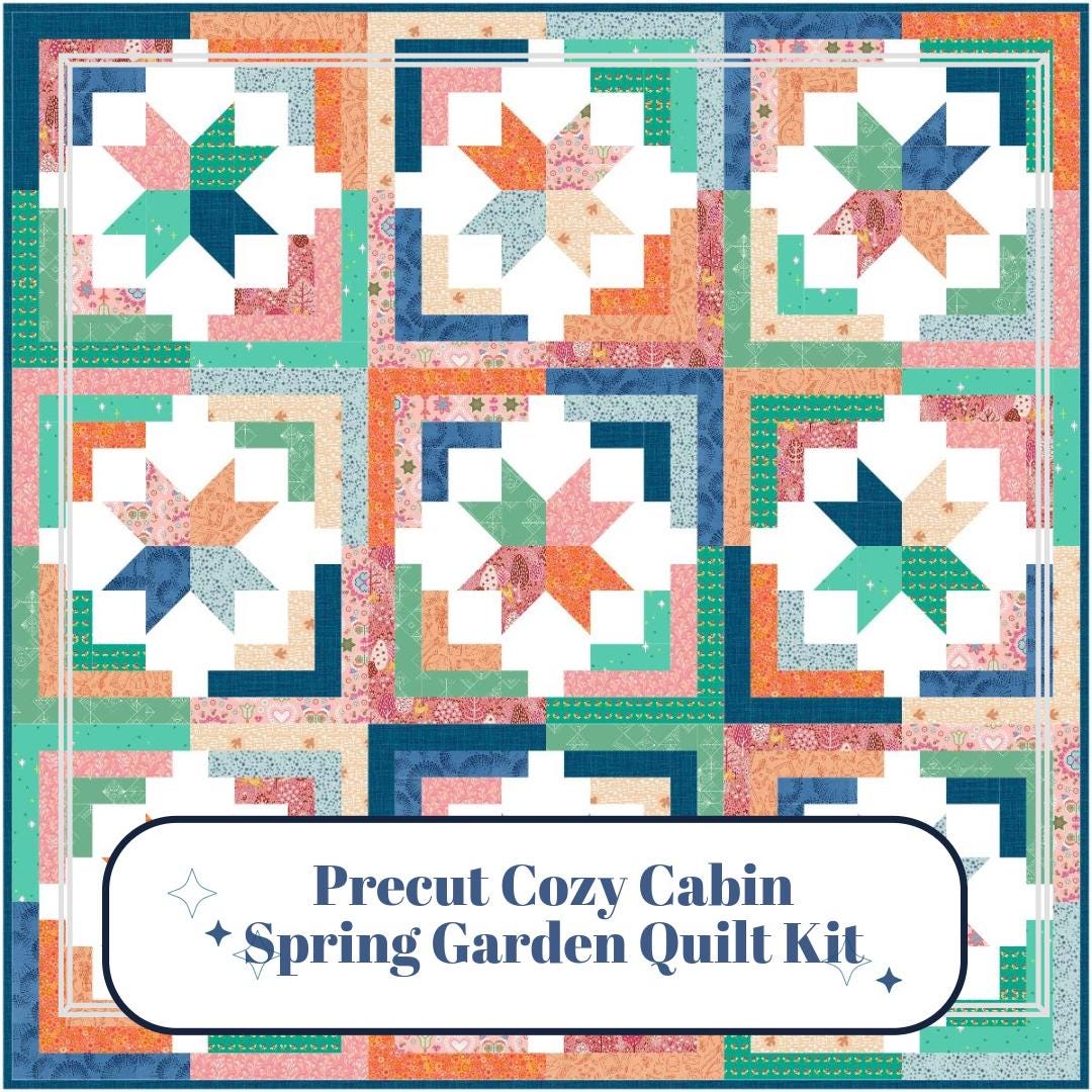 Precut Quilt Kit - Ready to Sew, Cozy Cabin Throw Quilt, Spring Garden ...