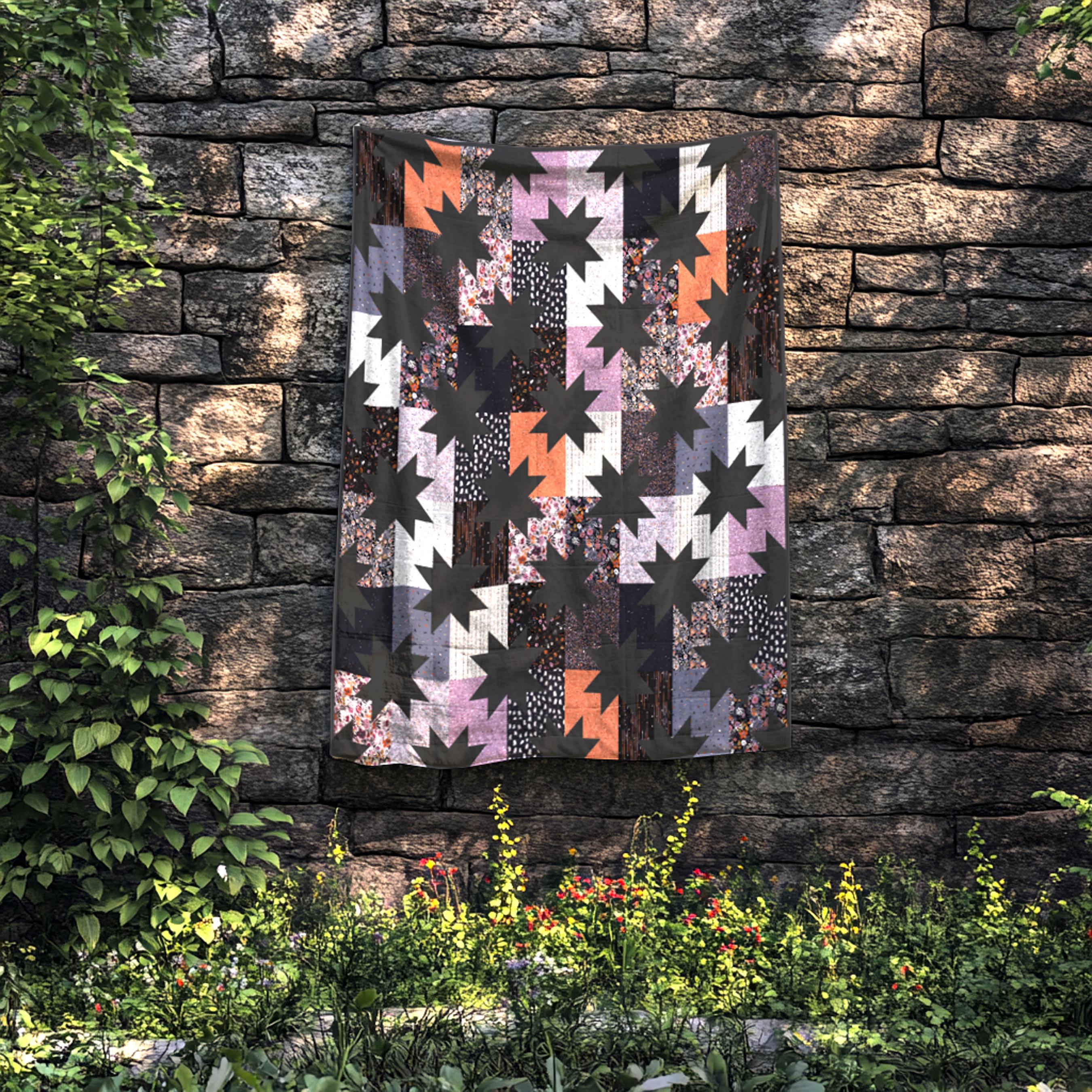 Precut Precut Quilt Kit Ready to Sew Halloween Star Pop Quilt Kit Includes ...