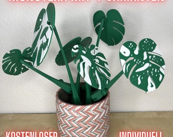 3D gedruckte Monstera mit magnetischen Blättern als Tassenuntersetzer - Deko - Zimmerpflanze - Pflanze