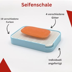 Handmade soap dish from the 3D printer – 21 colors, individually selectable grid