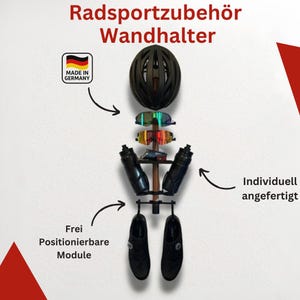 Support mural modulaire pour accessoires de vélo : porte-accessoires pour casque, lunettes de soleil, compteur de vitesse, gourdes et chaussures - Porte-accessoires de vélo