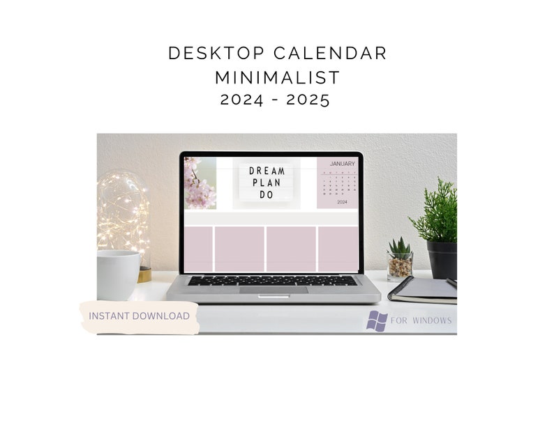 2024-2025 Minimalist Style Desktop Wallpaper Organizer + Folder Icons