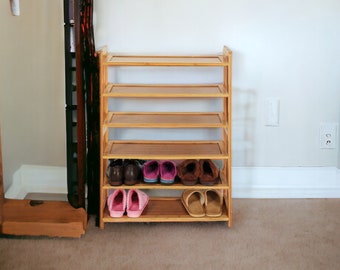 24 Pair Solid Wood Shoe Rack