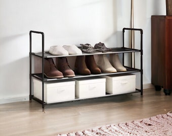 12 Pair Shoe Rack | bench shoe storage