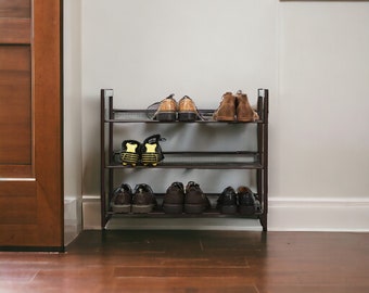 12 Pair Stackable Shoe Rack