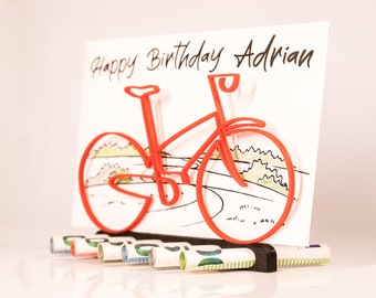 Geldcadeau fiets & e-bike, gepersonaliseerd, gekleurd beeldhouwwerk, hoogwaardig design, geldcadeau