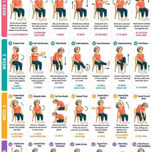 28-Day Chair Tai Chi Challenge for Women | Seated Exercise Plan (PDF Download)