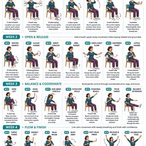 28-Day Chair Tai Chi Challenge for Women | Printable Seated Exercise Guide (PDF)