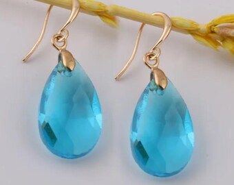 blue glass earrings