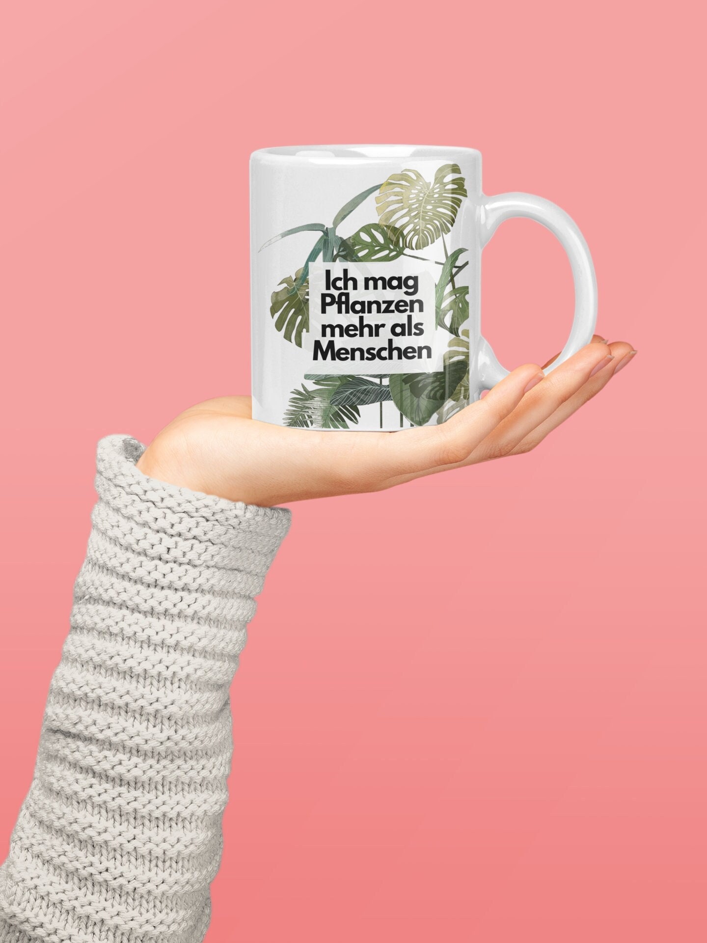 Lustige Pflanzen-Tasse – „Ich Mag Pflanzen Mehr Als Menschen“ – Spülmaschinenfest, 330 Ml, Beidseitig Bedruckt