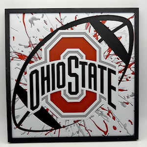 Ohio State Buckeyes 3D Printed Football Wall Art
