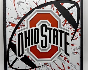 Ohio State Buckeyes 3D Printed Football Wall Art