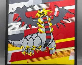 Giratina Fan Gift | Distortion World Art | Ghost Type Monster | 3D Filament Print | Nerdy Wall Plaque
