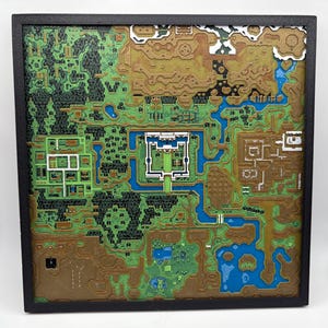 Zelda Link to the Past Map Wall Art – 3D Printed Hyrule Overworld SNES Decor – Retro Gaming Gift – Geek Room Wall Display
