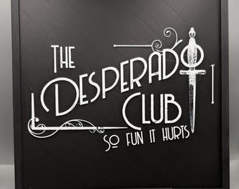 Dungeon Crawler Carl | Desperado Club Sign | LitRPG Book Gift | 3D Filament Print | Geeky Reading Nook