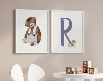 Teddy Nursery Print | Personalised Nursery Print | Nursery Wall Art | Playroom Decor | Personalised Gift | Baby Gift | New Baby Gift