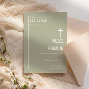 Baby Dedication | Baby Baptism | Christening Invitation | Baby Boy Dedication | Templates | Editable Invite | Baby Christening | Canva