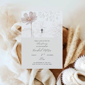 Baby Dedication | Baby Baptism | Christening Invitation | Baby Girl Dedication | Templates | Editable Invite | Baby Christening | Canva