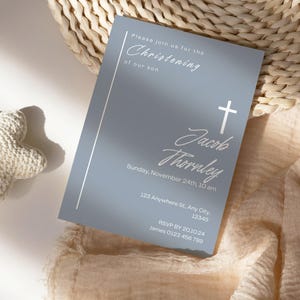 Baby Dedication | Baby Baptism | Christening Invitation | Baby Boy Dedication | Templates | Editable Invite | Baby Christening | Canva