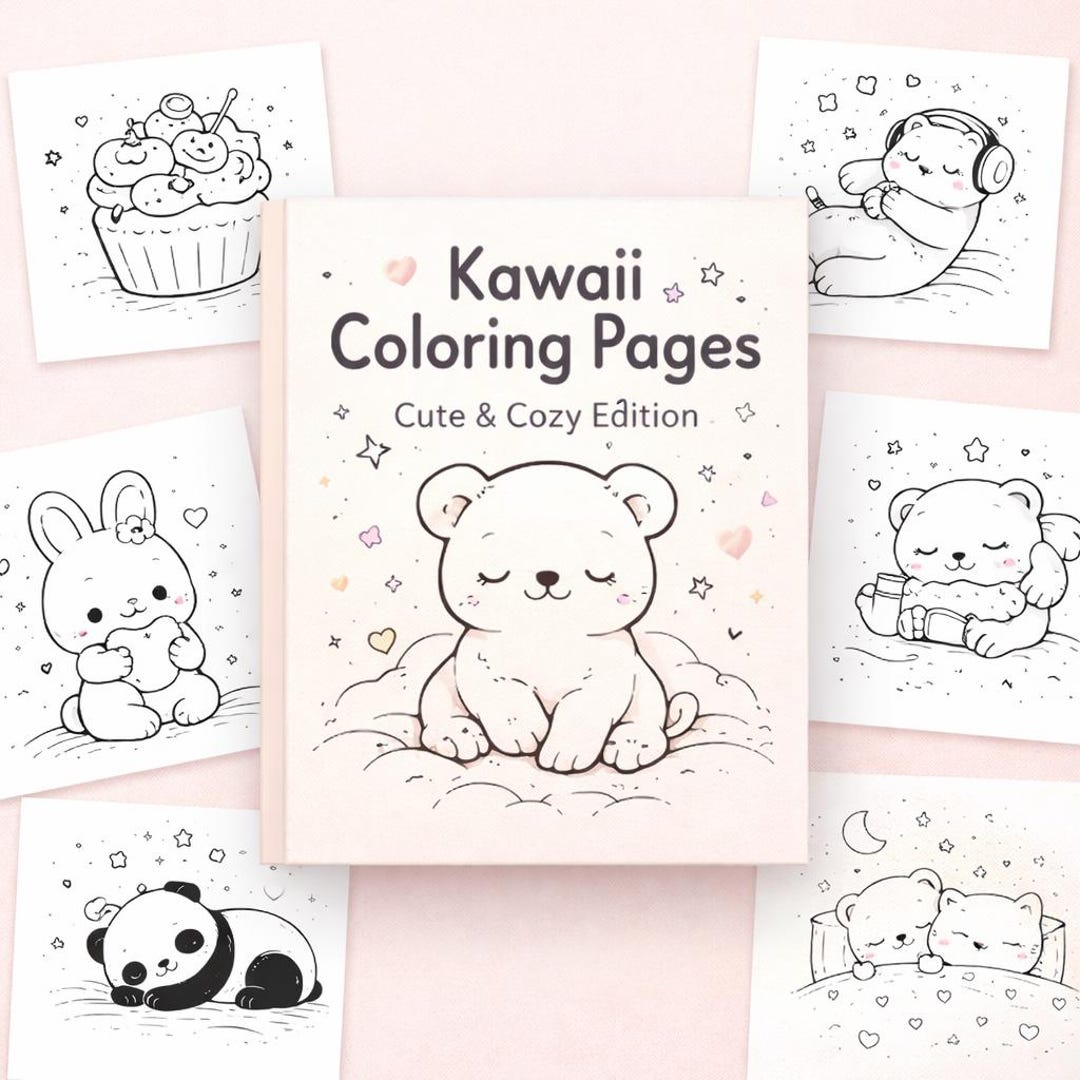 50 Kawaii Coloring Pages for Kids & Adults | Cute and Cozy Coloring ...