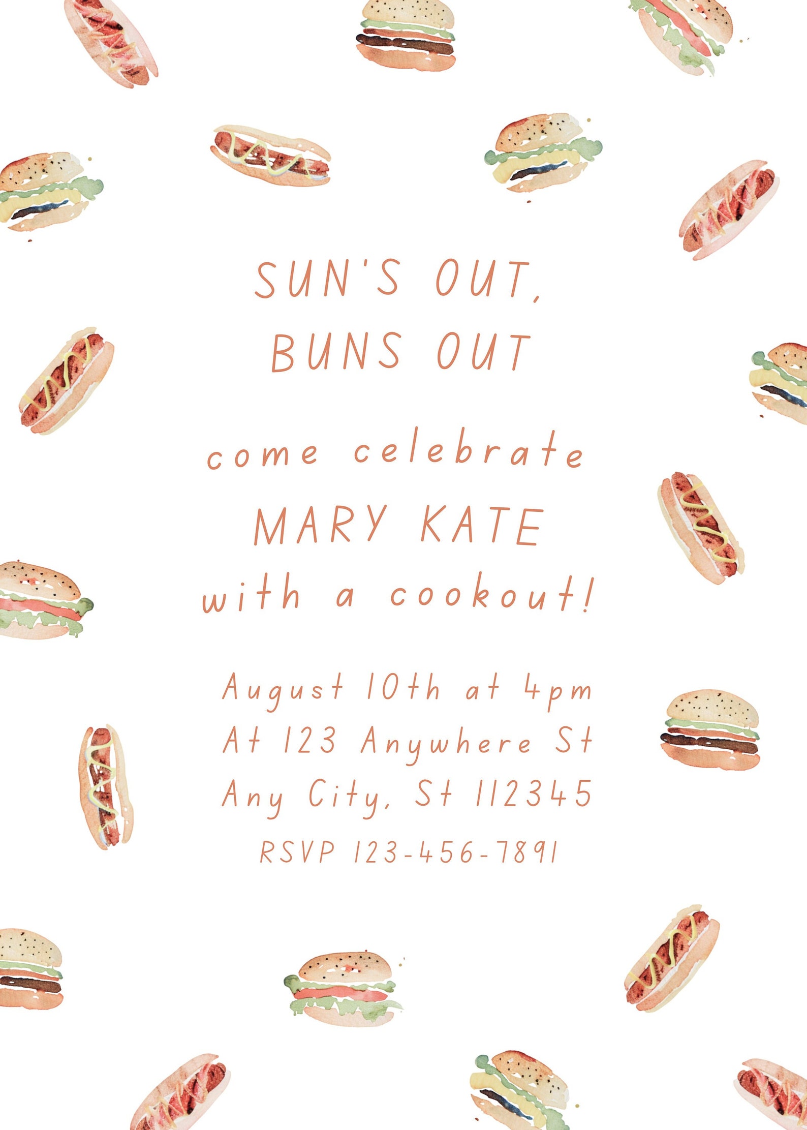 Summer Cookout Kid's Birthday Party Invitation Suite - Etsy