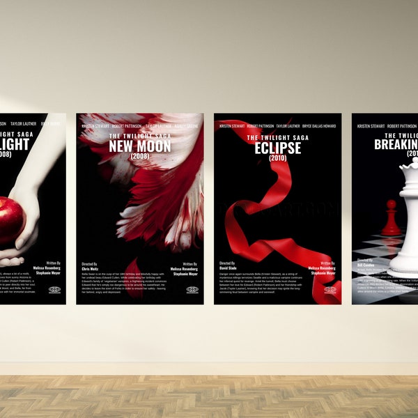 Twilight Saga Movie Posters (Set of 4) | New Moon, Eclipse & Breaking Dawn