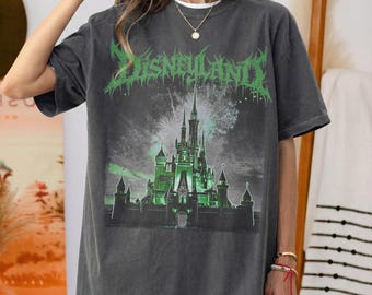 Disneyland Metal Shirt, Disney Goth Punk Tee, Deathmetal Halloween Graphic