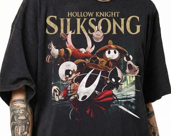 Vintage 90s Hollow Knight Silksong Shirt, Video Game Tshirt, Gamer Streetwear Apparel