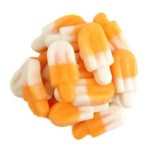 Eis am Stiel Fruchtgummi Orange & Sahnebonbons
