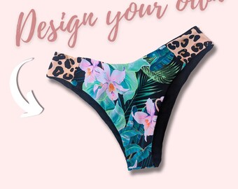 Braguitas de bikini reversibles personalizadas/braguitas atrevidas, braguitas de bikini hechas a mano, braguitas de traje de baño ajustables, braguitas de baño sexys, trajes de baño para mujer
