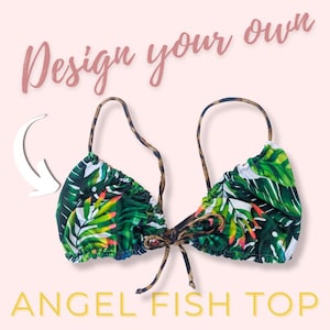 Custom Reversible Bikini Top | Front Tie Bikini Top, Adjustable Swim Top, Handmade Swimwear, Sexy Bikini, Festival Bikini, Women's Swimsuit