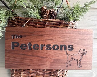 Wirehaired Pointing Griffon Family Name Sign