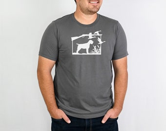 Drahthaar Griffon T-Shirt, Jagd t-shirt, Vogel Hund, Griffon, Drahthaar Griffon Jagdhund t-shirt.