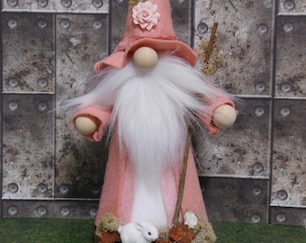 Woodland Wizard Gnome, Wizard Gnome, Pink Wizard, Gnome