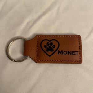 Engraved Leather Keychain