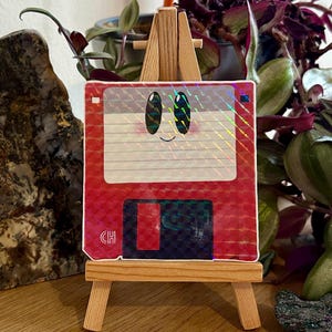 Floppy Disc Sticker | 90s Retro Gaming & Computers | Holographic Laminated Vinyl