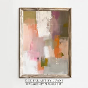 Abstract Painting Textured Pink and Orange Modern Art Contemporary Abstract Painting Colorful Blocks Office Wall Art Large Abstract Canvas