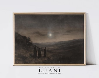 Star of Bethlehem Painting: Three Wise Men Christmas Art (Digital Download)