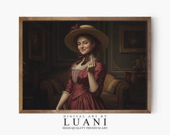Humorous Victorian Woman Portrait: Edgy Middle Finger Art (digital