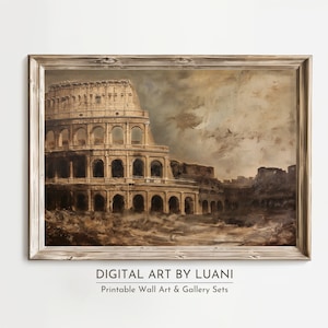 Coliseo Monumental / Arte digital imprimible del Coliseo de Roma: descarga instantánea para decoración del hogar, arte mural y amantes de los viajes.