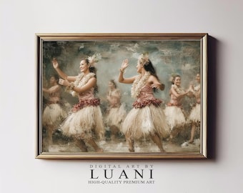 Vintage Hula Dancer Print: Polynesian Island Luau Art (Digital Download)